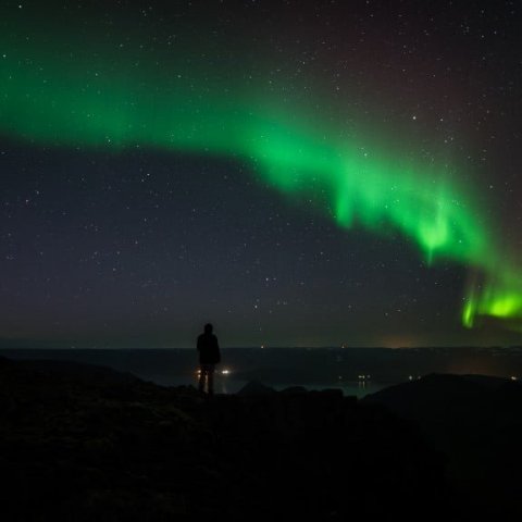 Northern lights above Þingeyri