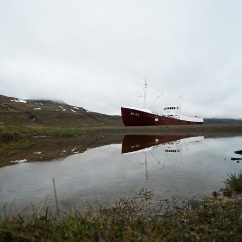 Garðar, a stranded boat near Patreksfjörður